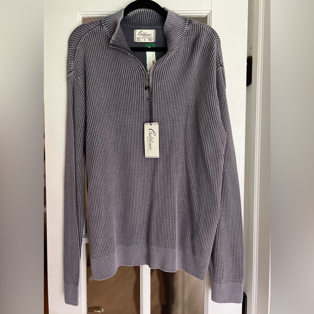California Shirt Co Slate Bryson Sweater, NWT Large